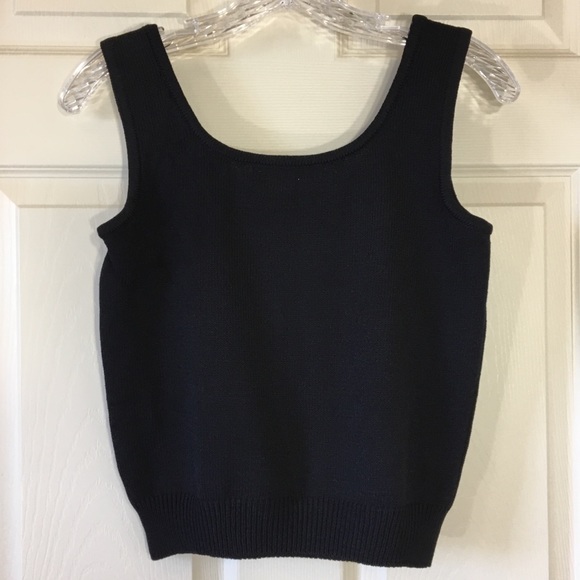 St. John Basics | Black Santana Knit Shell Tank - Picture 2 of 7